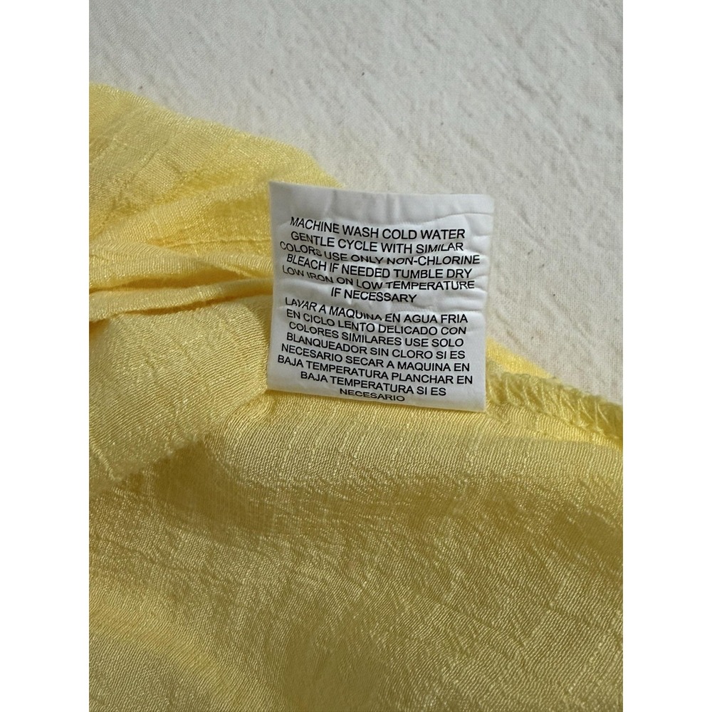 Lily Star Womens S Yellow Short Sleeve Sheer Cropped Blouse MA0681114LS - Picture 5 of 12